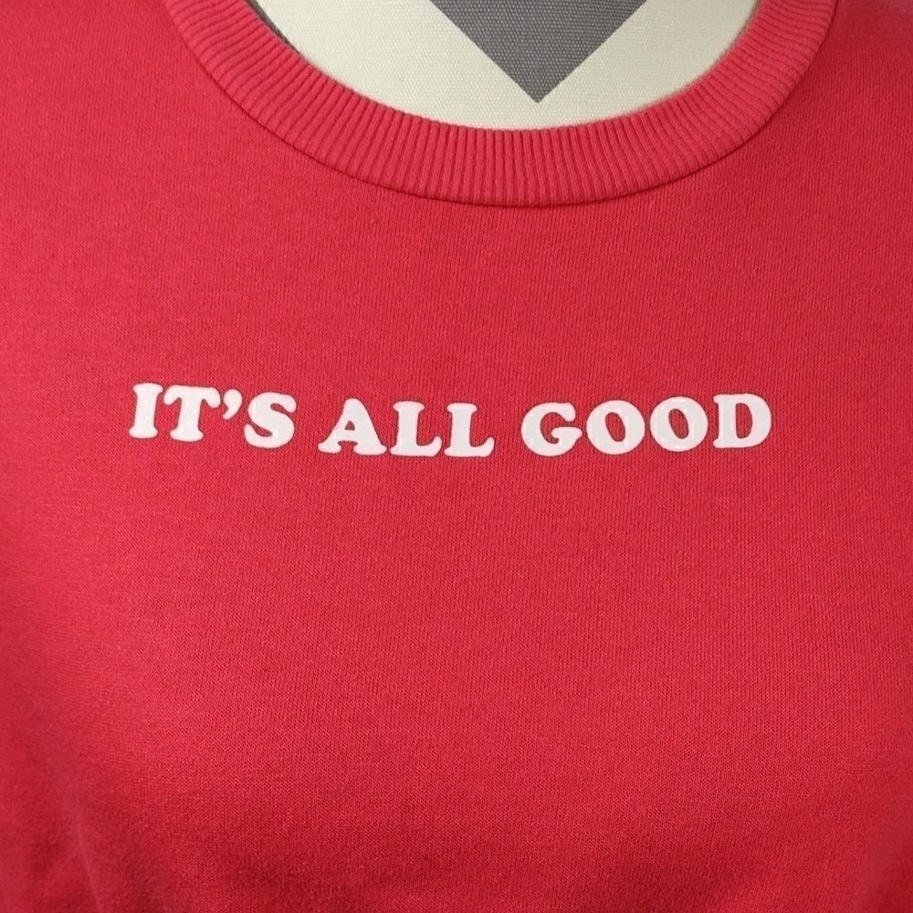 Red Cropped Sweatshirt - Picture 4 of 6
